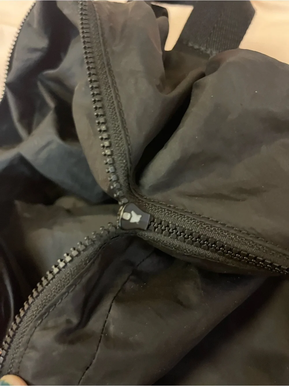 kate spade black nylon backpack with gold logo